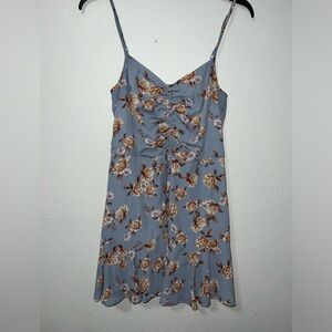 Three Pink Hearts Floral Print Cinch Summer Dress